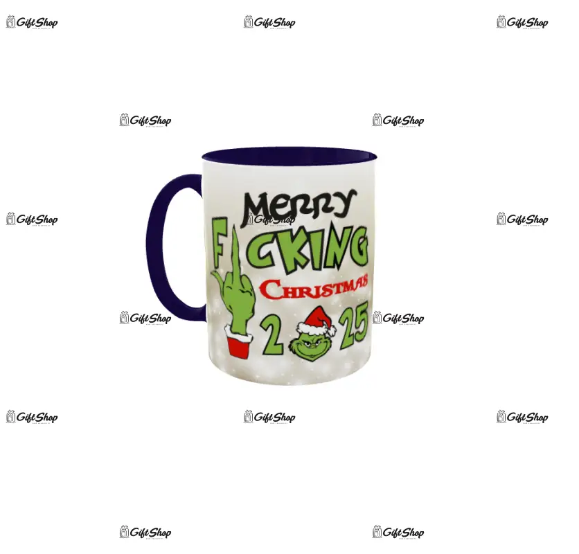 Merry f_ucking christmas ( anul curent ), cana din ceramica, 330ml, model cgs1803